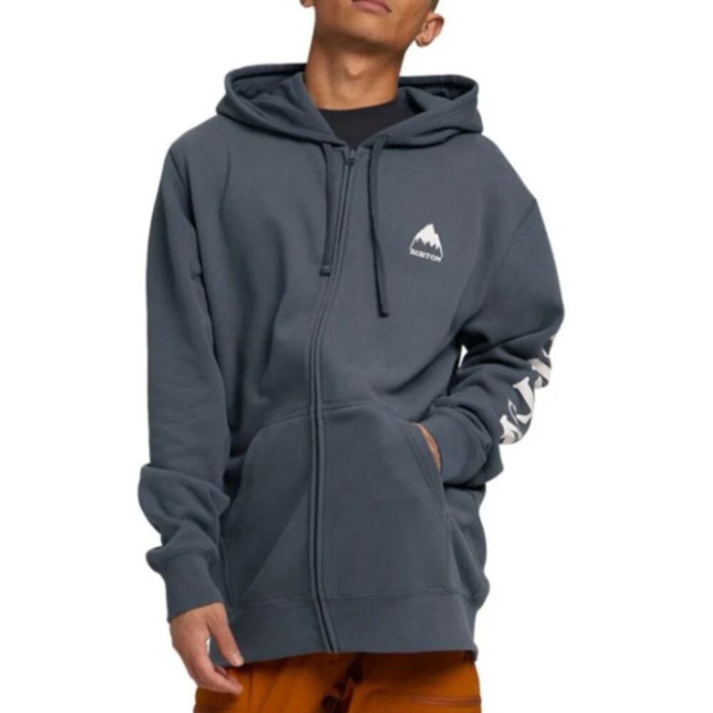 Burton Elite Blue Zip Up Hoodie Sweatshirt Large